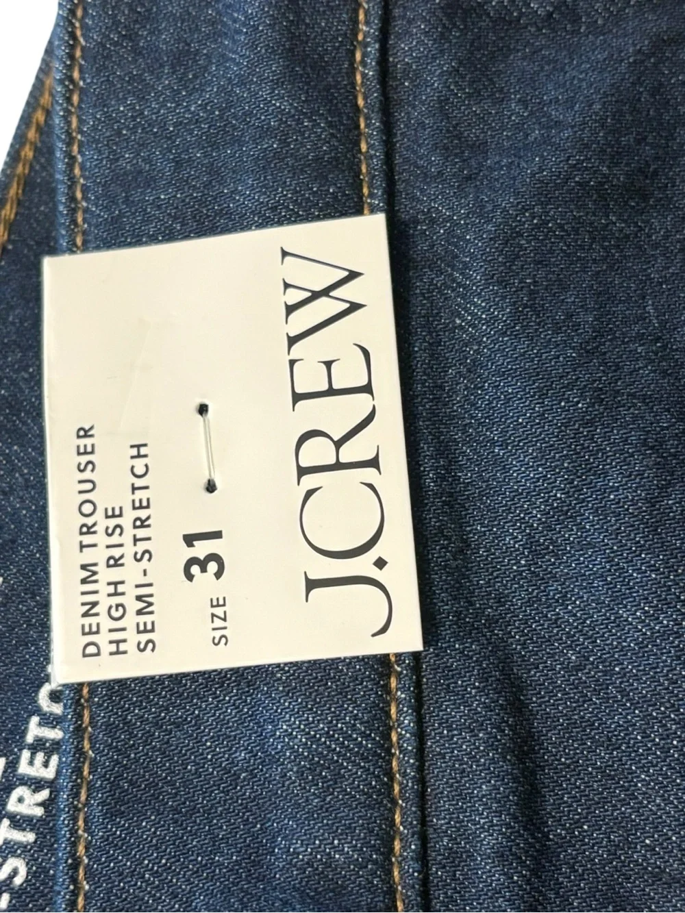 J. Crew Denim Trouser Jeans Size 31 Dark Wash Business Casual Going Out NWT